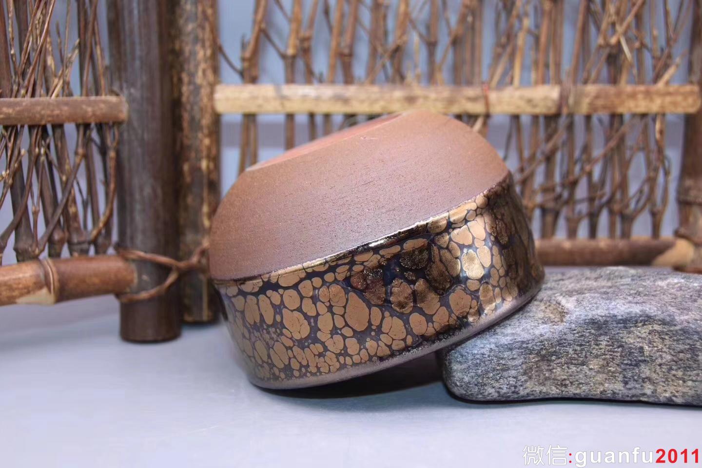 黃上興老師作品：星云缽·金油滴茶盞、完美無瑕精品，口徑9cm 高度5.5cm