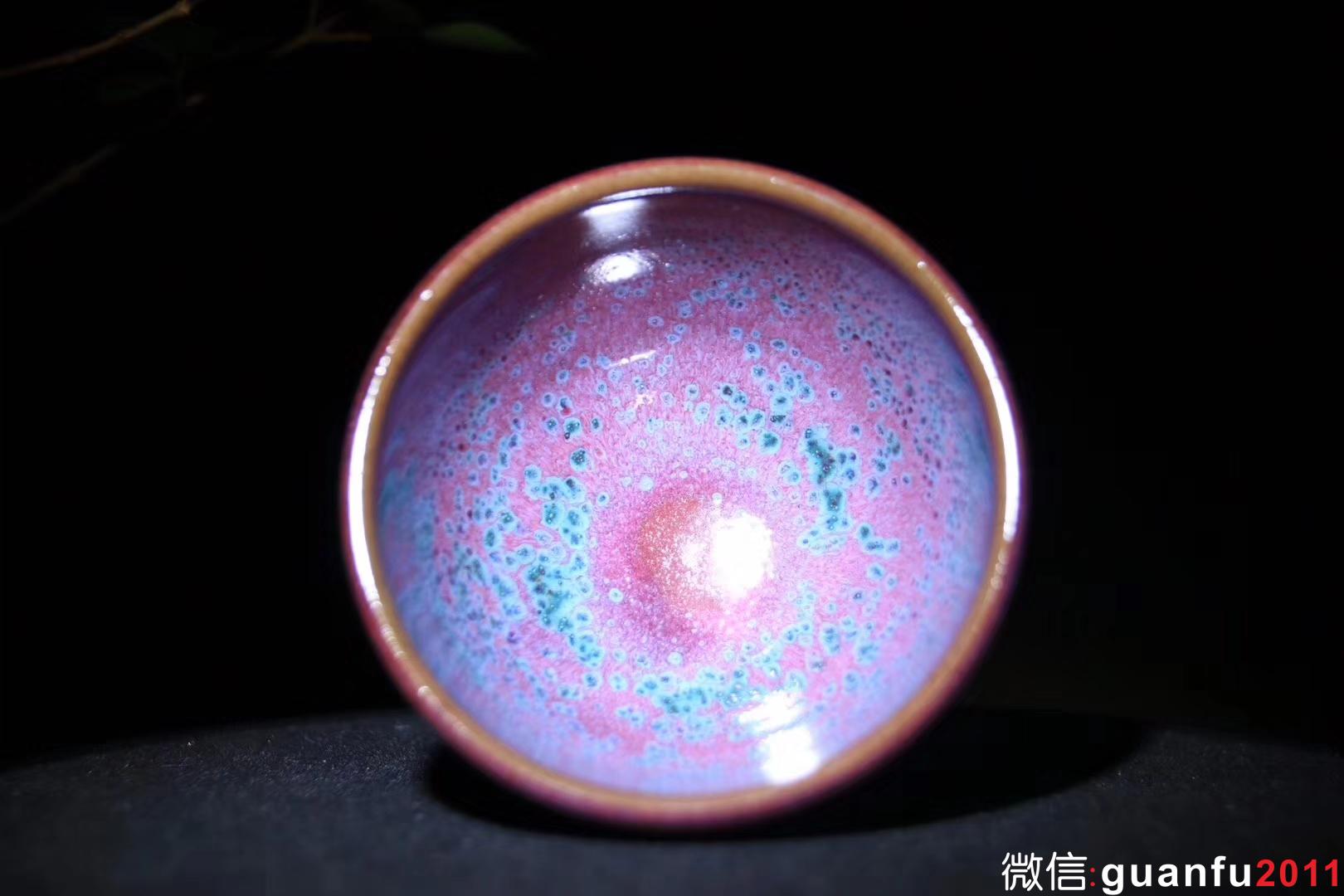 郭明慶老師 秘色天目 紅鈞釉 口徑8 高5.3