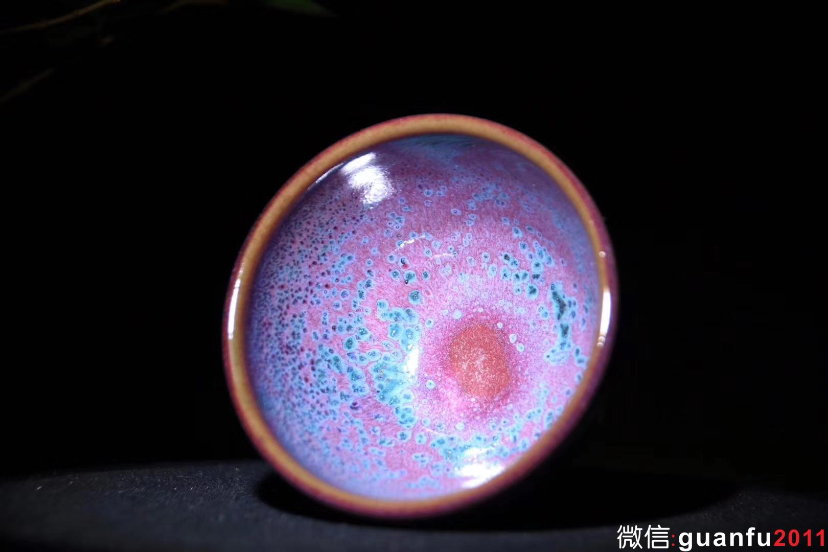 郭明慶老師 秘色天目 紅鈞釉 口徑8 高5.3