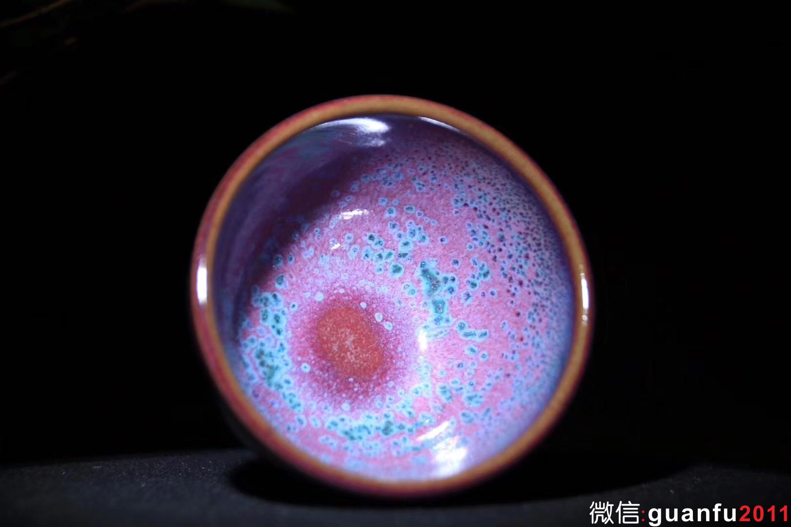 郭明慶老師 秘色天目 紅鈞釉 口徑8 高5.3