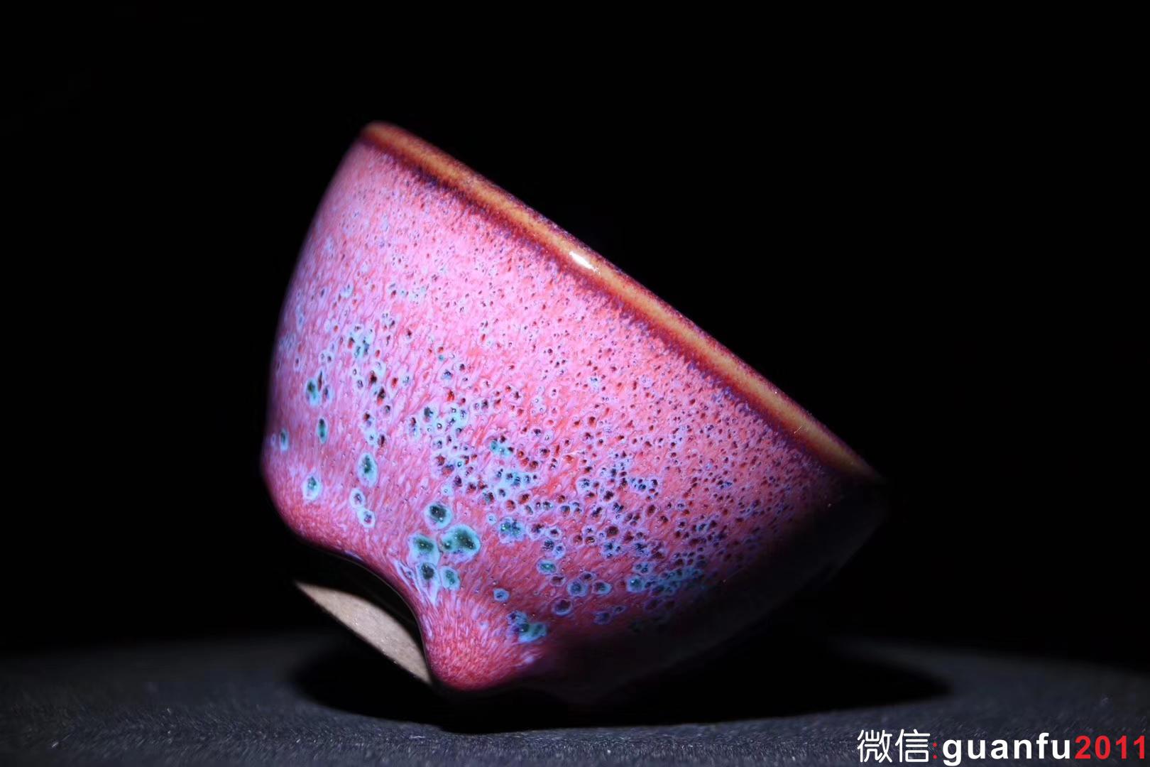 郭明慶老師 秘色天目 紅鈞釉 口徑8 高5.3