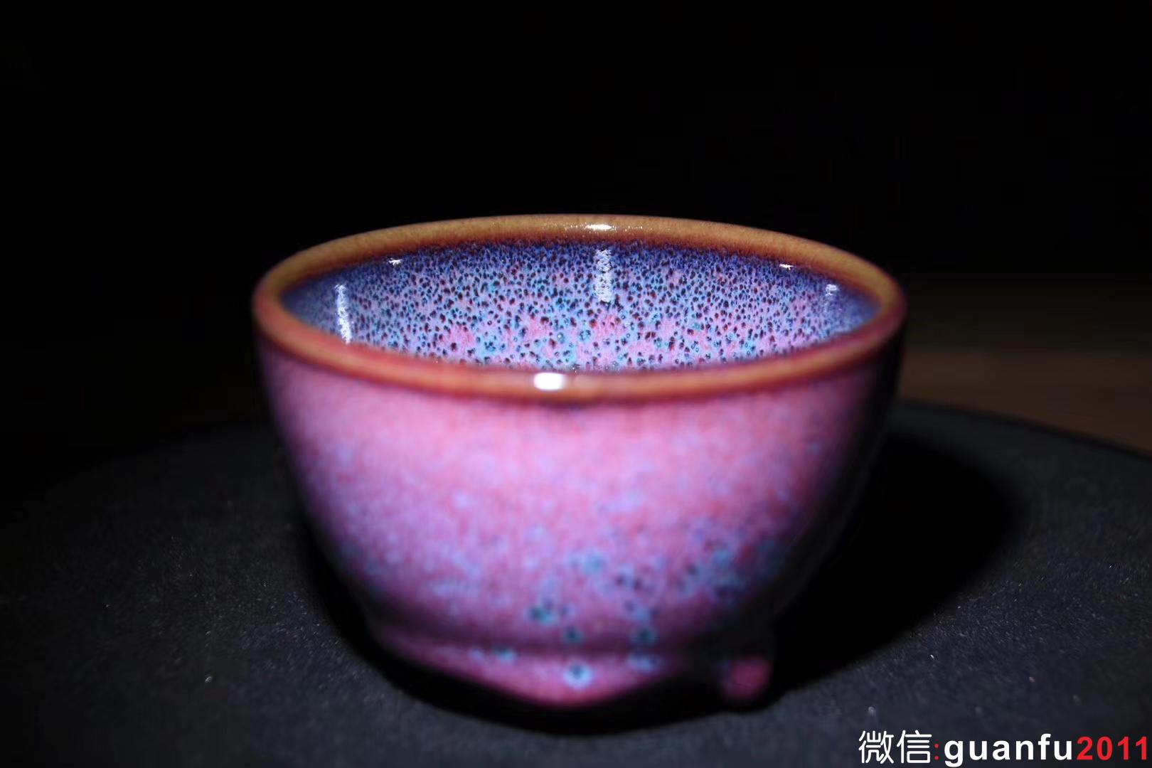 郭明慶老師 秘色天目 紅鈞釉 口徑8 高5.3