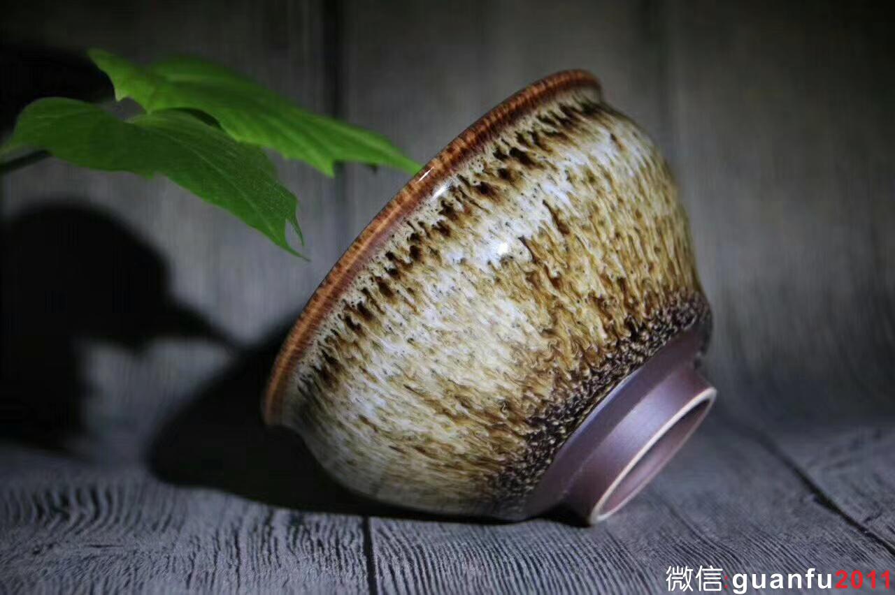 宜興：范澤鋒老師新品、豹紋天目盞 口徑9cm 高度5.7cm