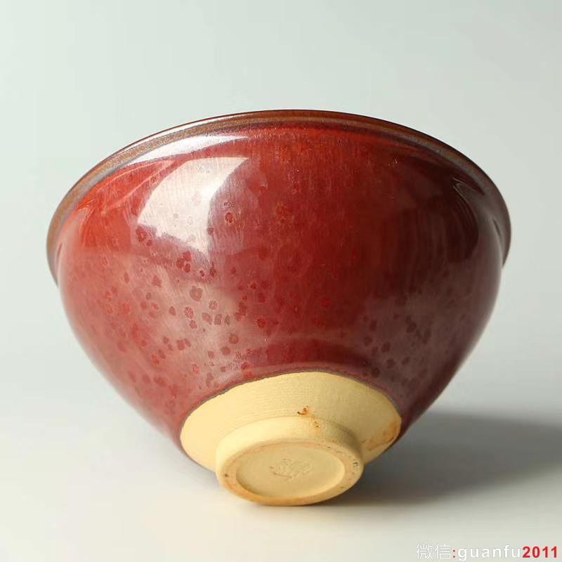 國(guó)家級(jí)非物質(zhì)文化遺產(chǎn)傳承人 中國(guó)陶瓷藝術(shù)大師：孫建興老師 柿紅建盞12cm，9cm