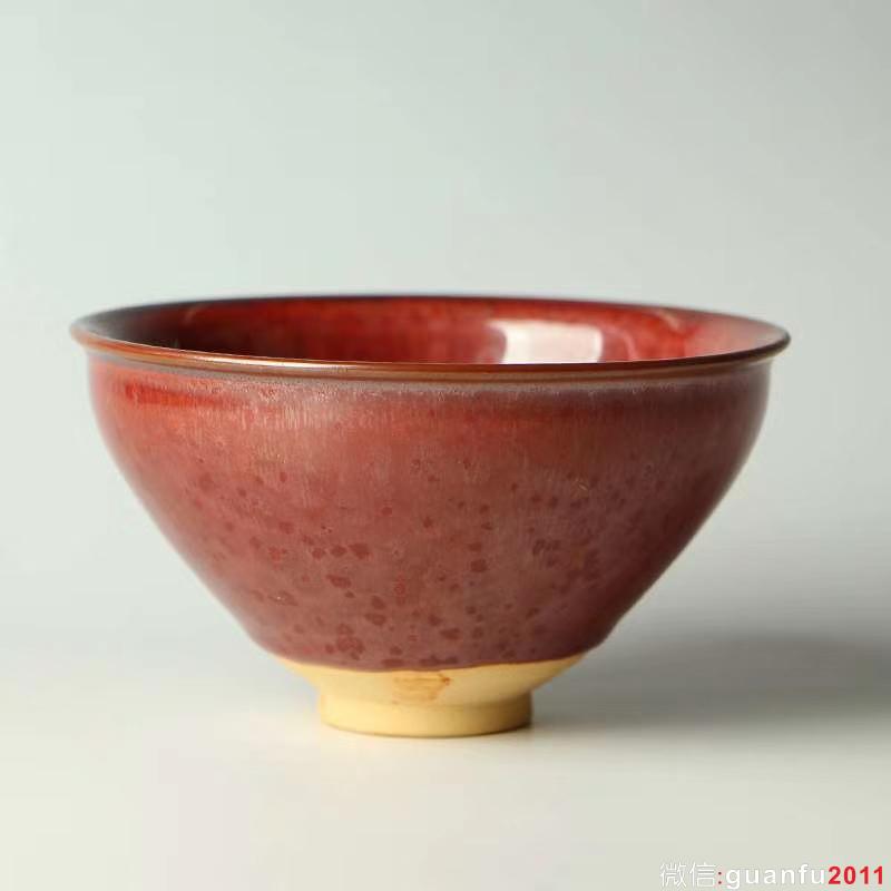 國(guó)家級(jí)非物質(zhì)文化遺產(chǎn)傳承人 中國(guó)陶瓷藝術(shù)大師：孫建興老師 柿紅建盞12cm，9cm