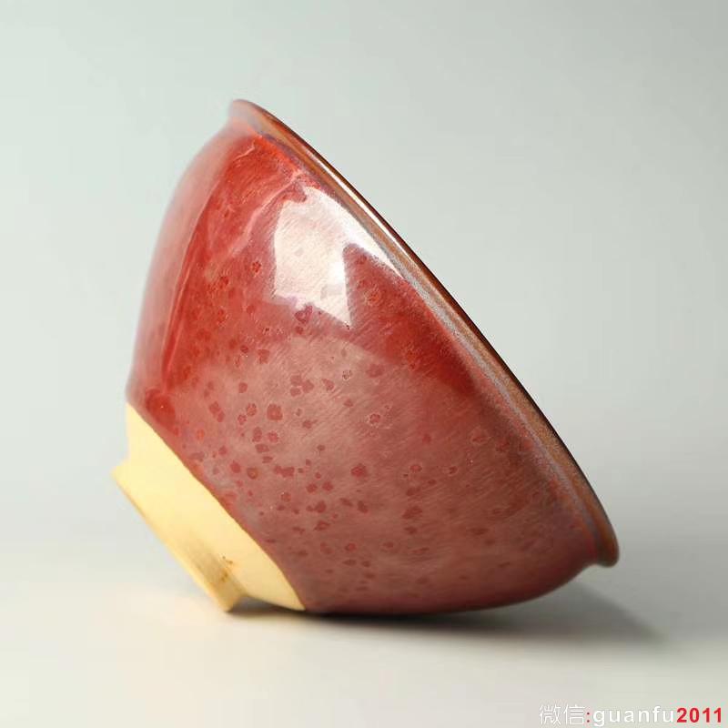 國(guó)家級(jí)非物質(zhì)文化遺產(chǎn)傳承人 中國(guó)陶瓷藝術(shù)大師：孫建興老師 柿紅建盞12cm，9cm