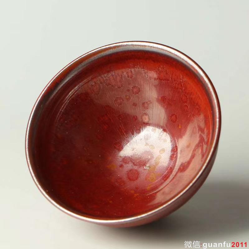 國(guó)家級(jí)非物質(zhì)文化遺產(chǎn)傳承人 中國(guó)陶瓷藝術(shù)大師：孫建興老師 柿紅建盞12cm，9cm