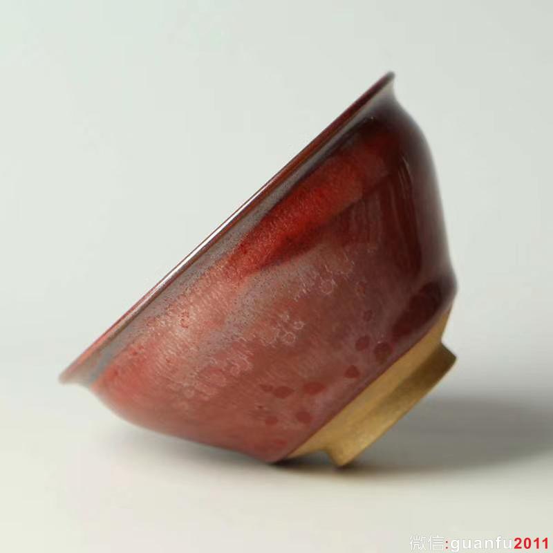 國(guó)家級(jí)非物質(zhì)文化遺產(chǎn)傳承人 中國(guó)陶瓷藝術(shù)大師：孫建興老師 柿紅建盞12cm，9cm