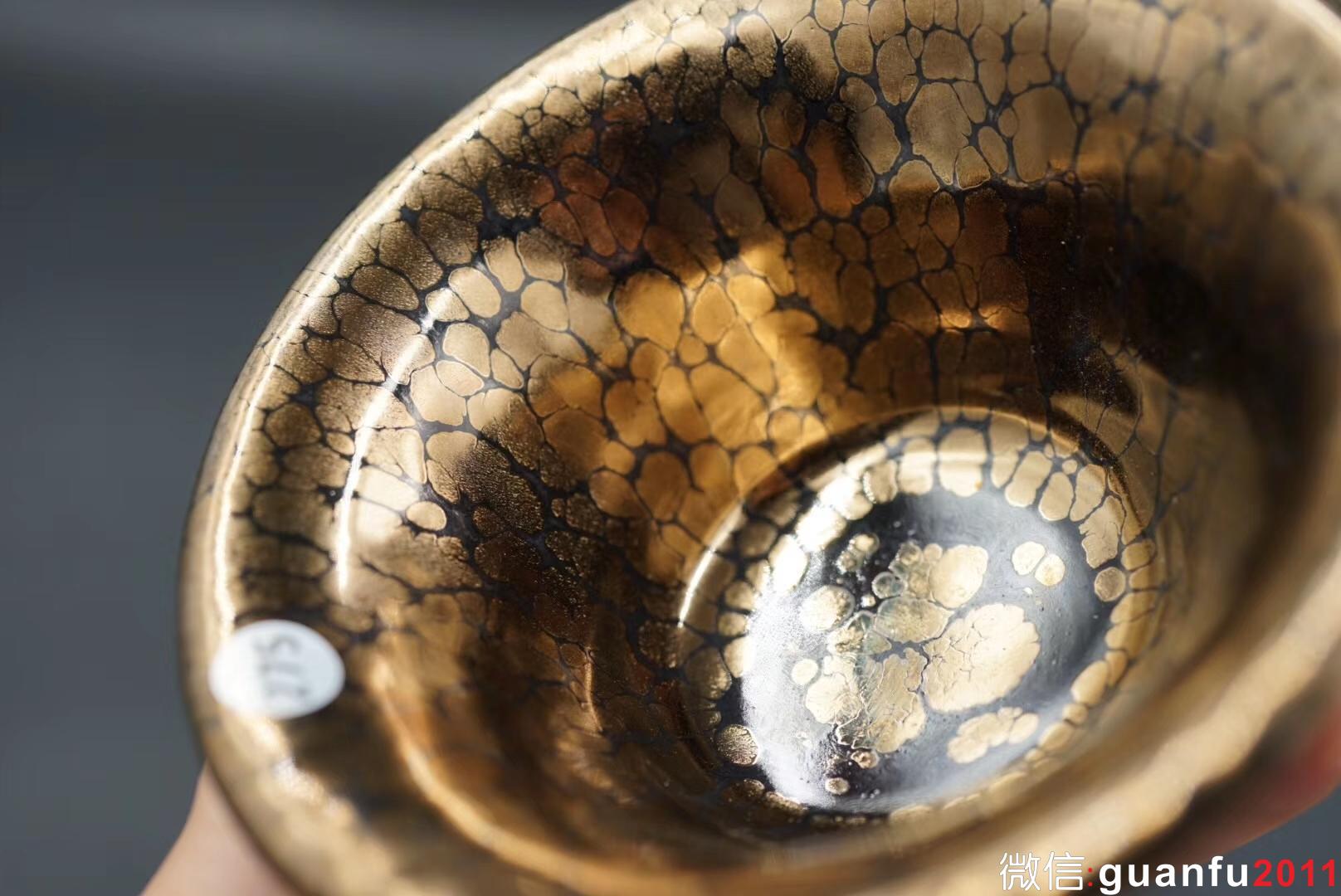 黃上興師傅 金油滴撇口盞，口徑11高5.8公分