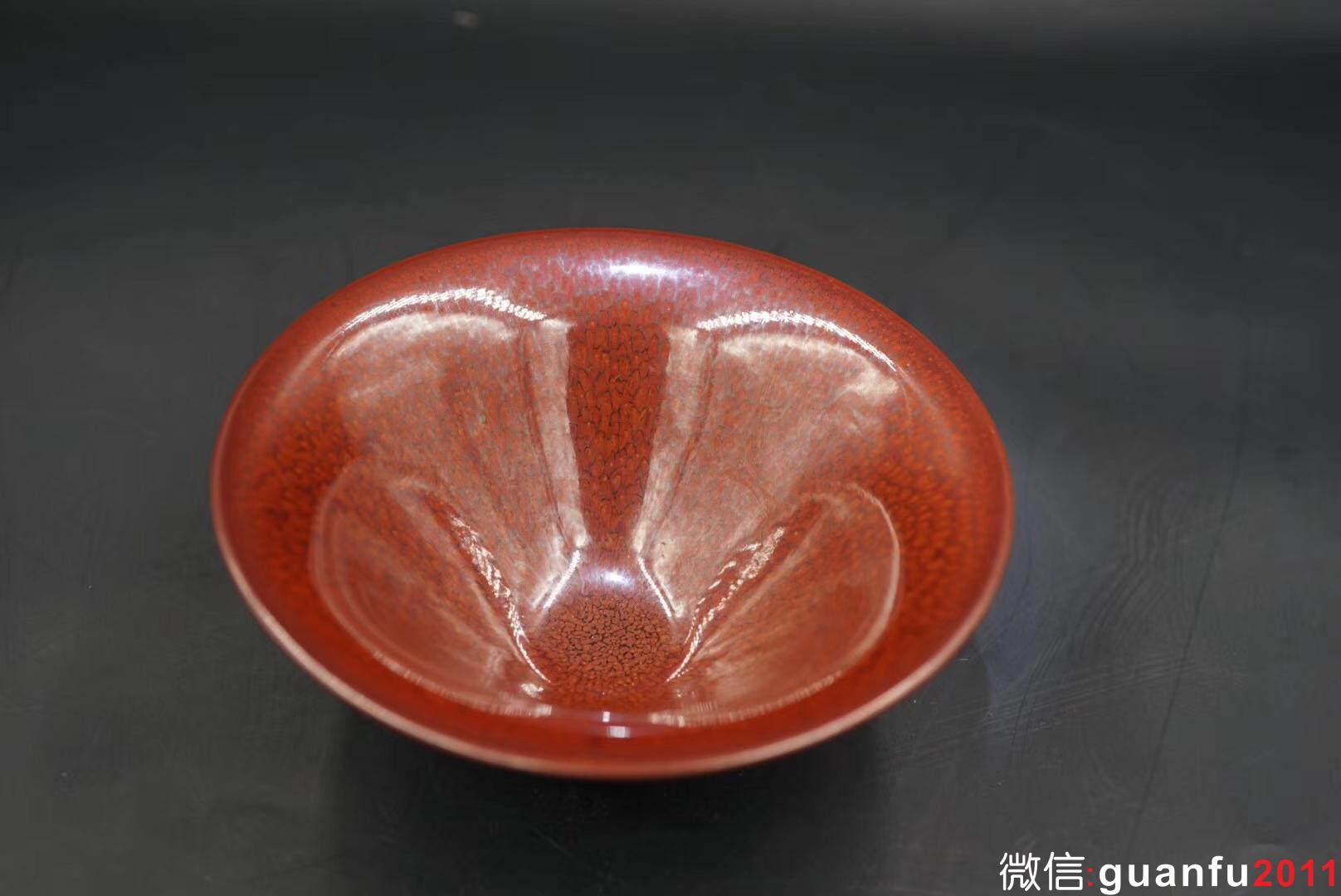 國寶級大師陳大鵬老師作品，大撇口，口徑16.5高6.5公分