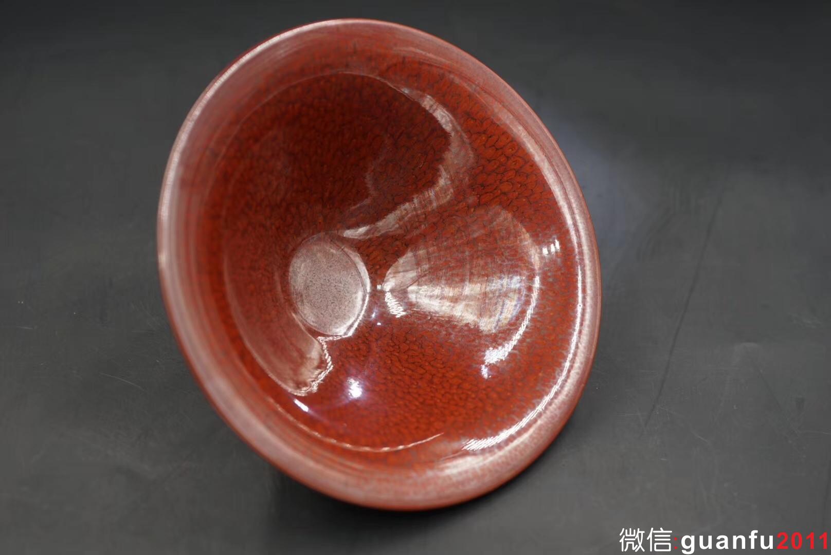 國寶級大師陳大鵬老師作品，大撇口，口徑16.5高6.5公分