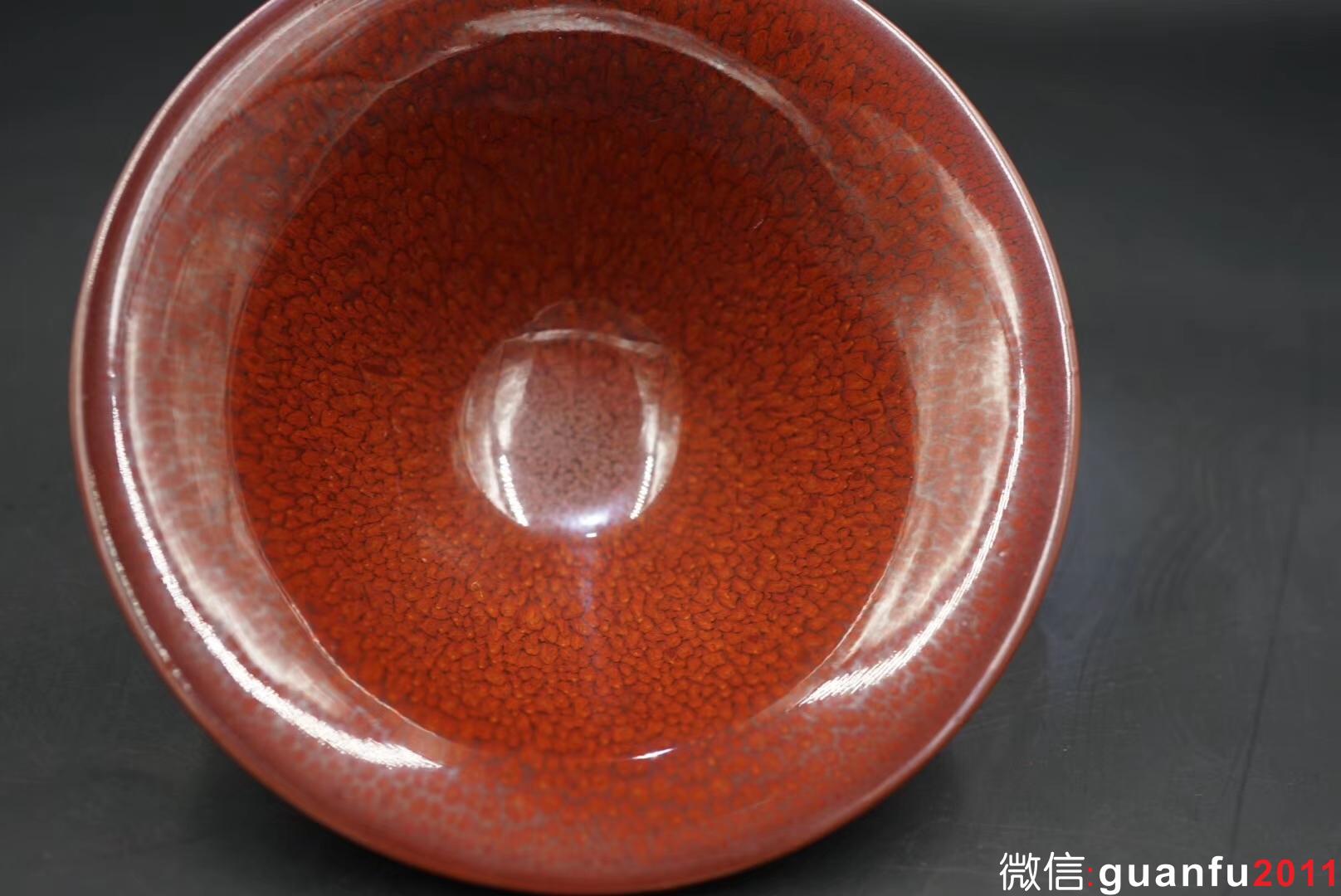 國寶級大師陳大鵬老師作品，大撇口，口徑16.5高6.5公分