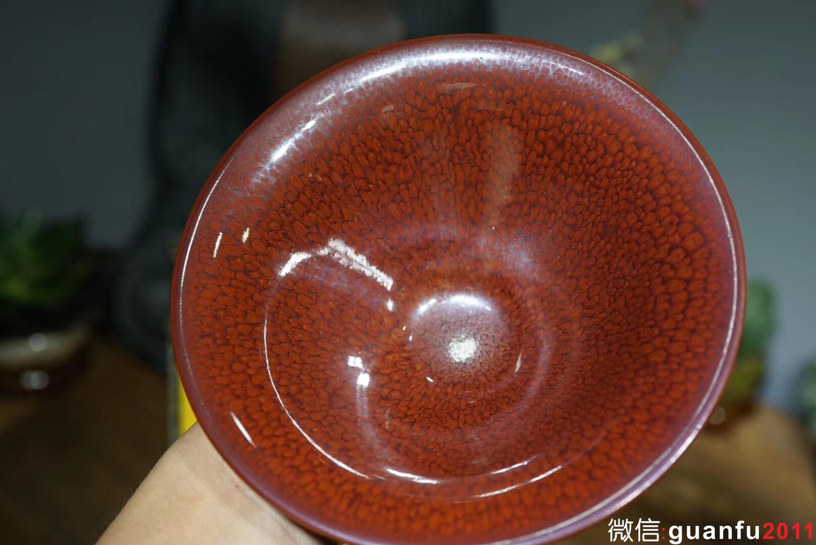 國寶級大師陳大鵬老師作品，大撇口，口徑16.5高6.5公分