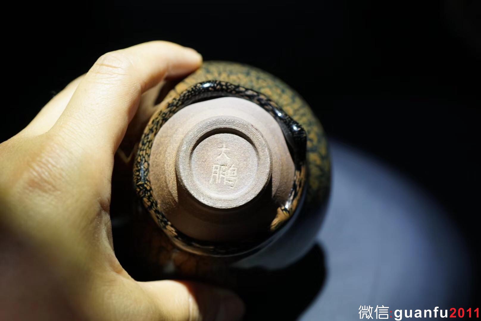 國寶級大師陳大鵬 作品深斗束口盞 口徑8.8高6.3公分