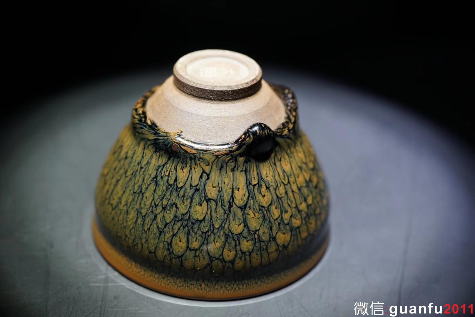 國寶級大師陳大鵬 作品深斗束口盞 口徑8.8高6.3公分