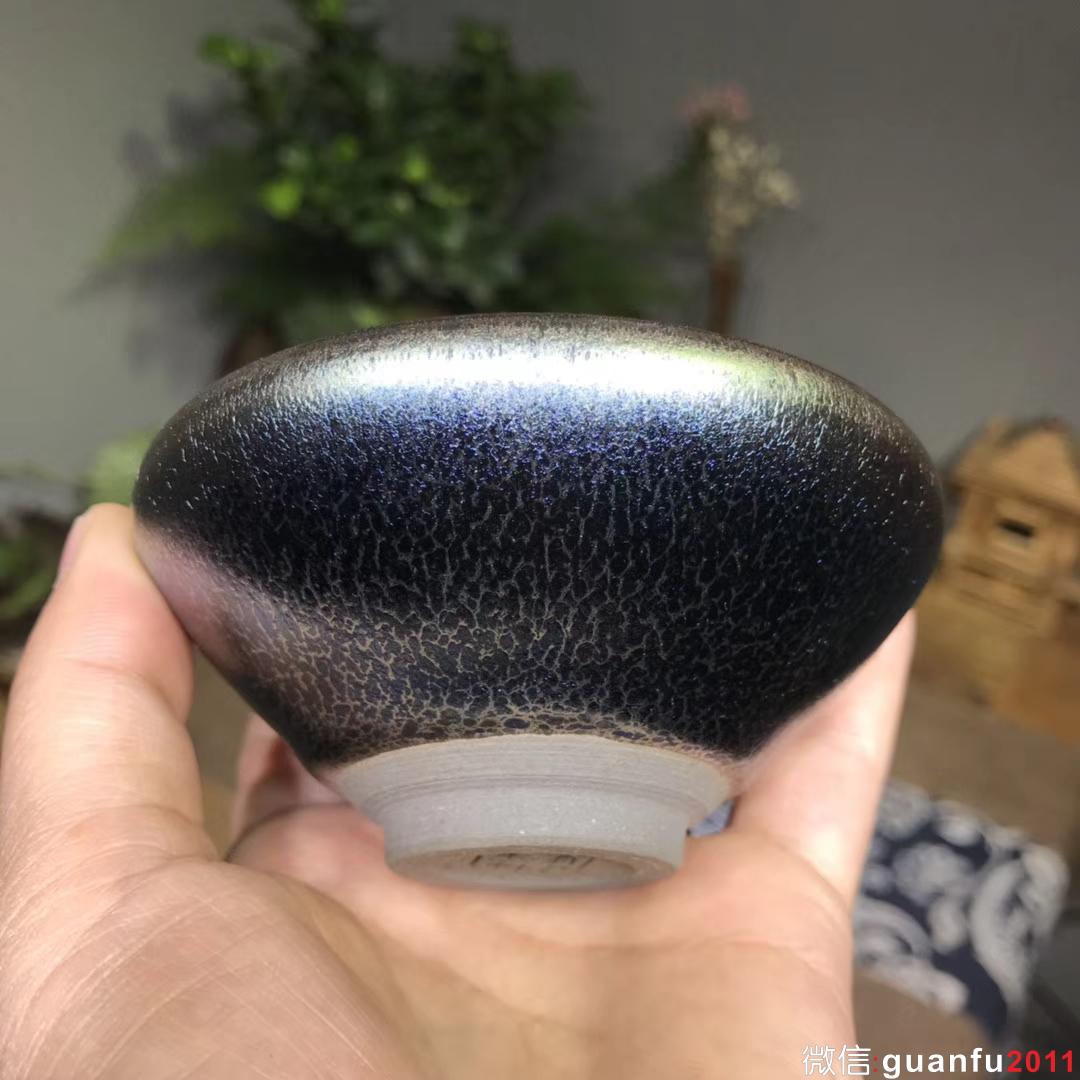 翁書(shū)杰老師 籃麒麟燈盞 口徑9高4公分