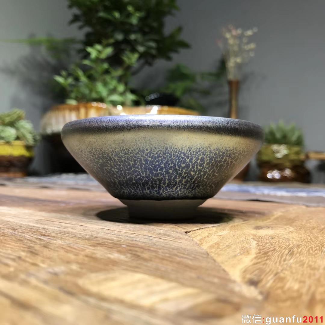 翁書(shū)杰老師 籃麒麟燈盞 口徑9高4公分