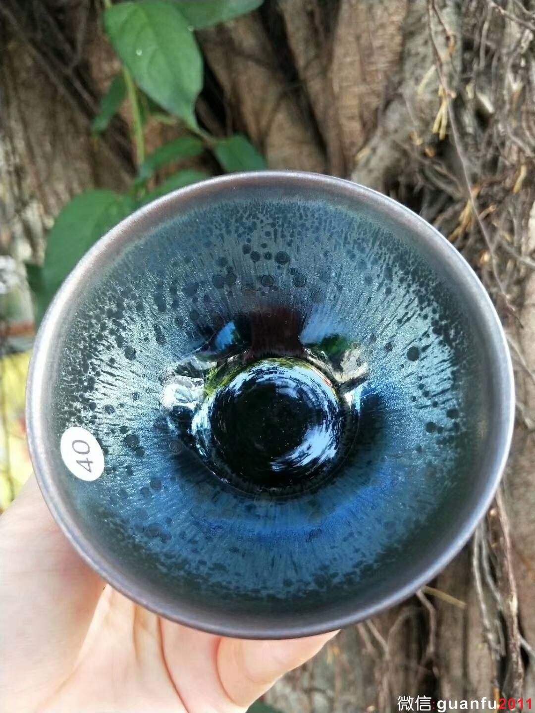 吳立主老師 深海藍(lán)斂口盞：口徑8*4.5