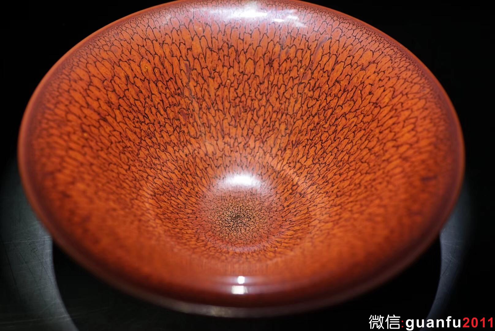 國(guó)寶級(jí)大師陳大鵬作品  紅鷓鴣斑大撇口，口徑16.5公分