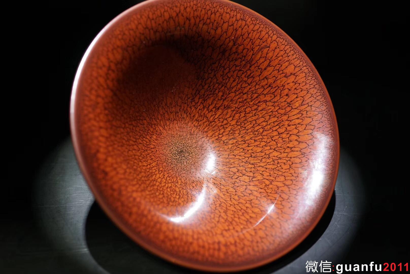 國(guó)寶級(jí)大師陳大鵬作品  紅鷓鴣斑大撇口，口徑16.5公分