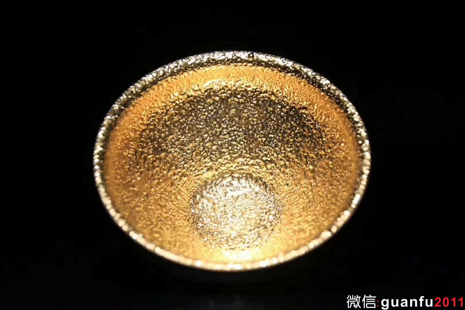 【作者】：李昌海 【品名】：鷓鴣斑金杯 【尺寸】：口徑9.5 【等級】：助理工藝美術(shù)師 【作用】：軟水，安神