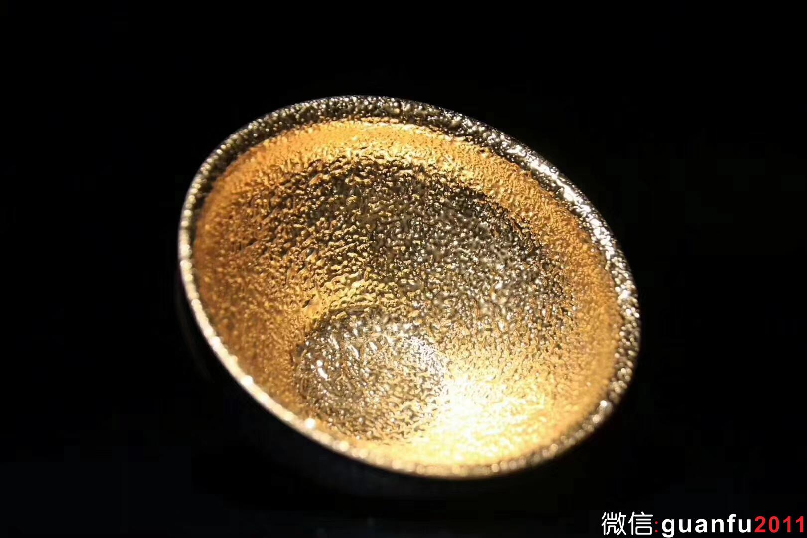 【作者】：李昌海 【品名】：鷓鴣斑金杯 【尺寸】：口徑9.5 【等級】：助理工藝美術(shù)師 【作用】：軟水，安神