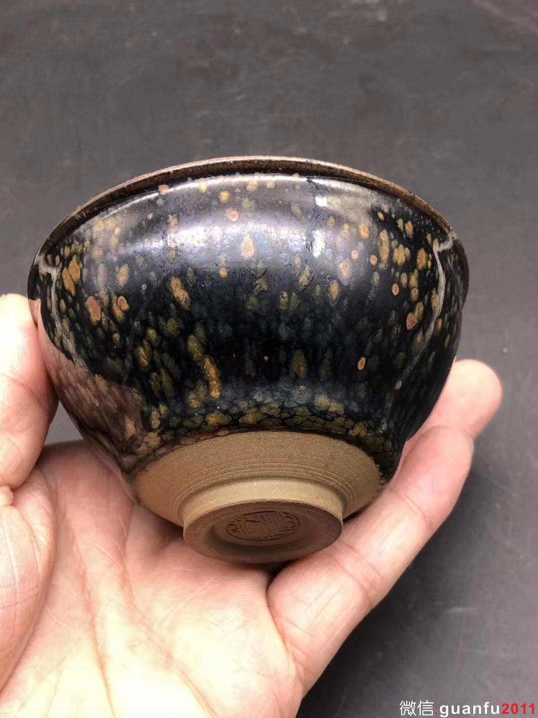 臺灣-陶藝家 邱藏億老師 束口型 油滴 8.6口