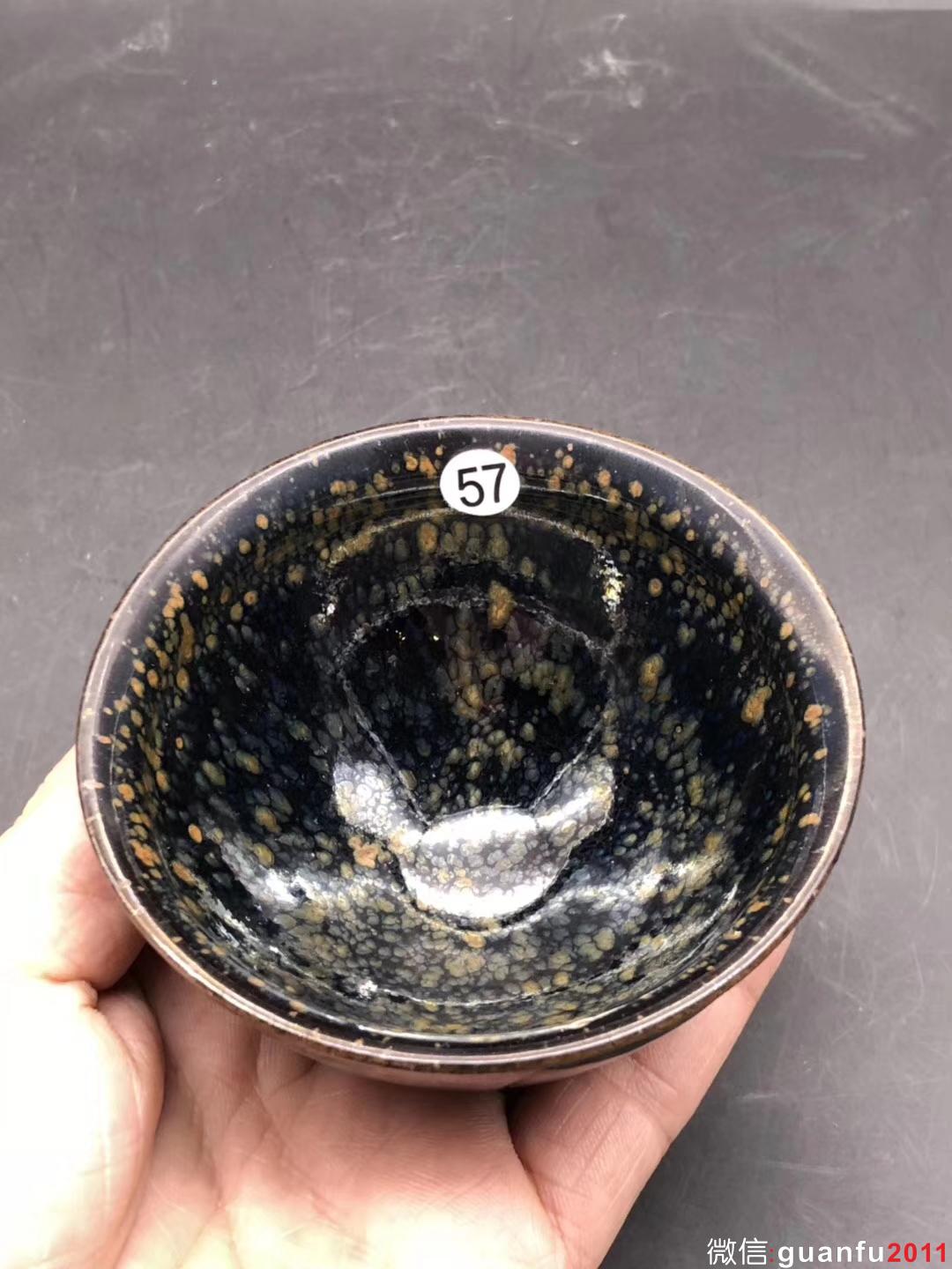 臺灣-陶藝家 邱藏億老師 束口型 油滴 8.6口