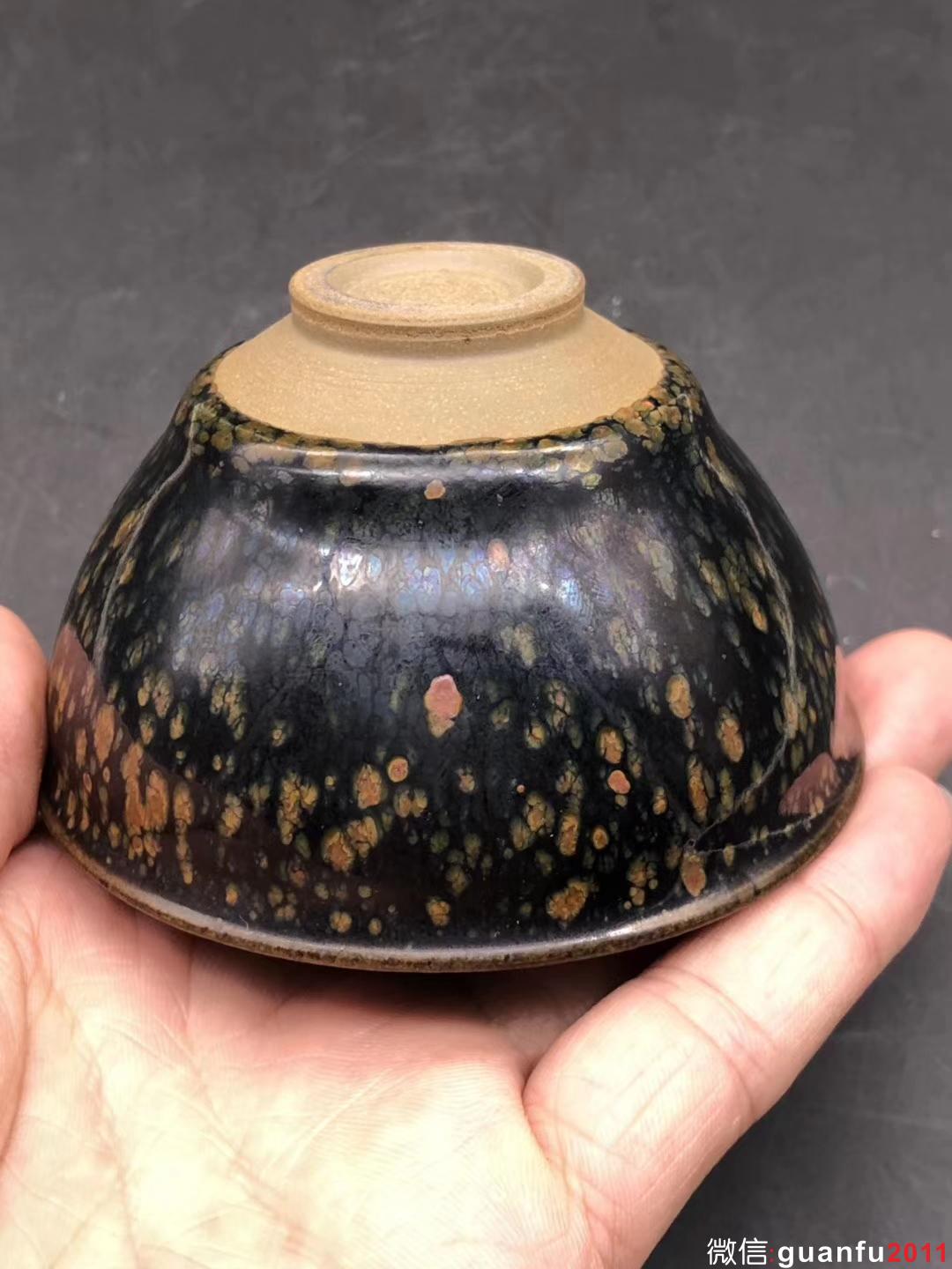 臺灣-陶藝家 邱藏億老師 束口型 油滴 8.6口