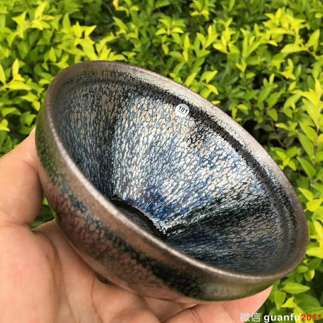 吳立主師傅 仿古油滴大盞：口徑12.8高7.2