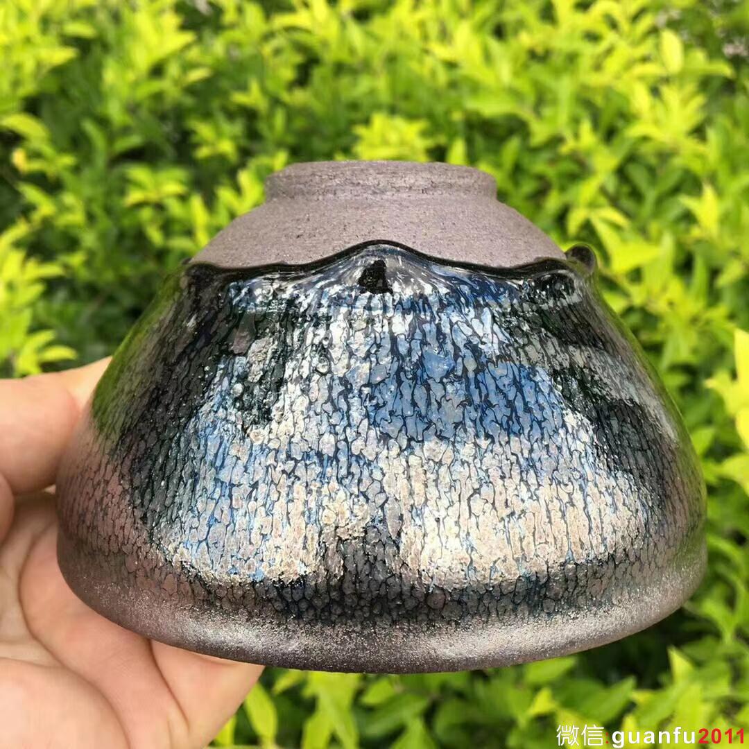 吳立主師傅 仿古油滴大盞：口徑12.8高7.2