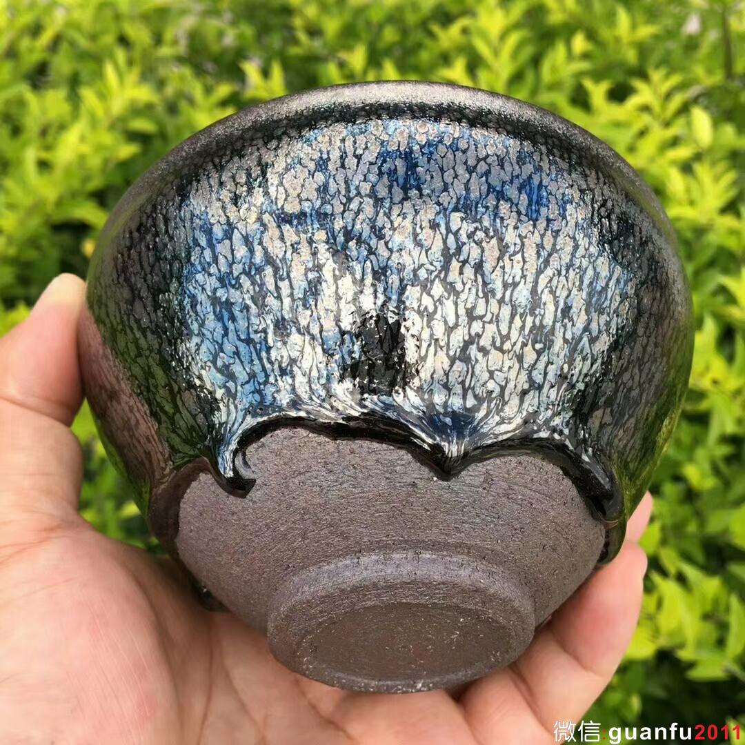 吳立主師傅 仿古油滴大盞：口徑12.8高7.2