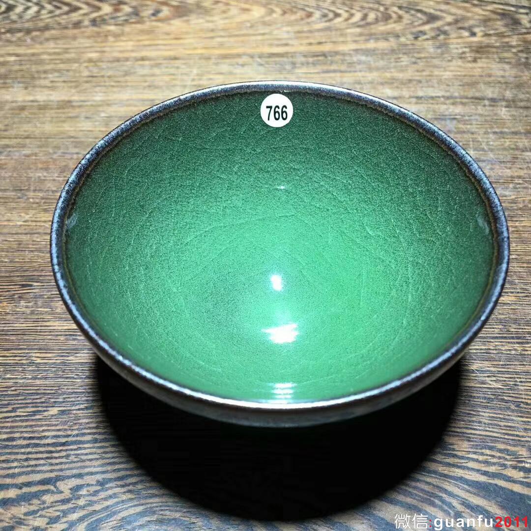 龍窯柴燒精品～冰裂紋翡翠綠！范永壽師傅作品，口徑9.1高4.2