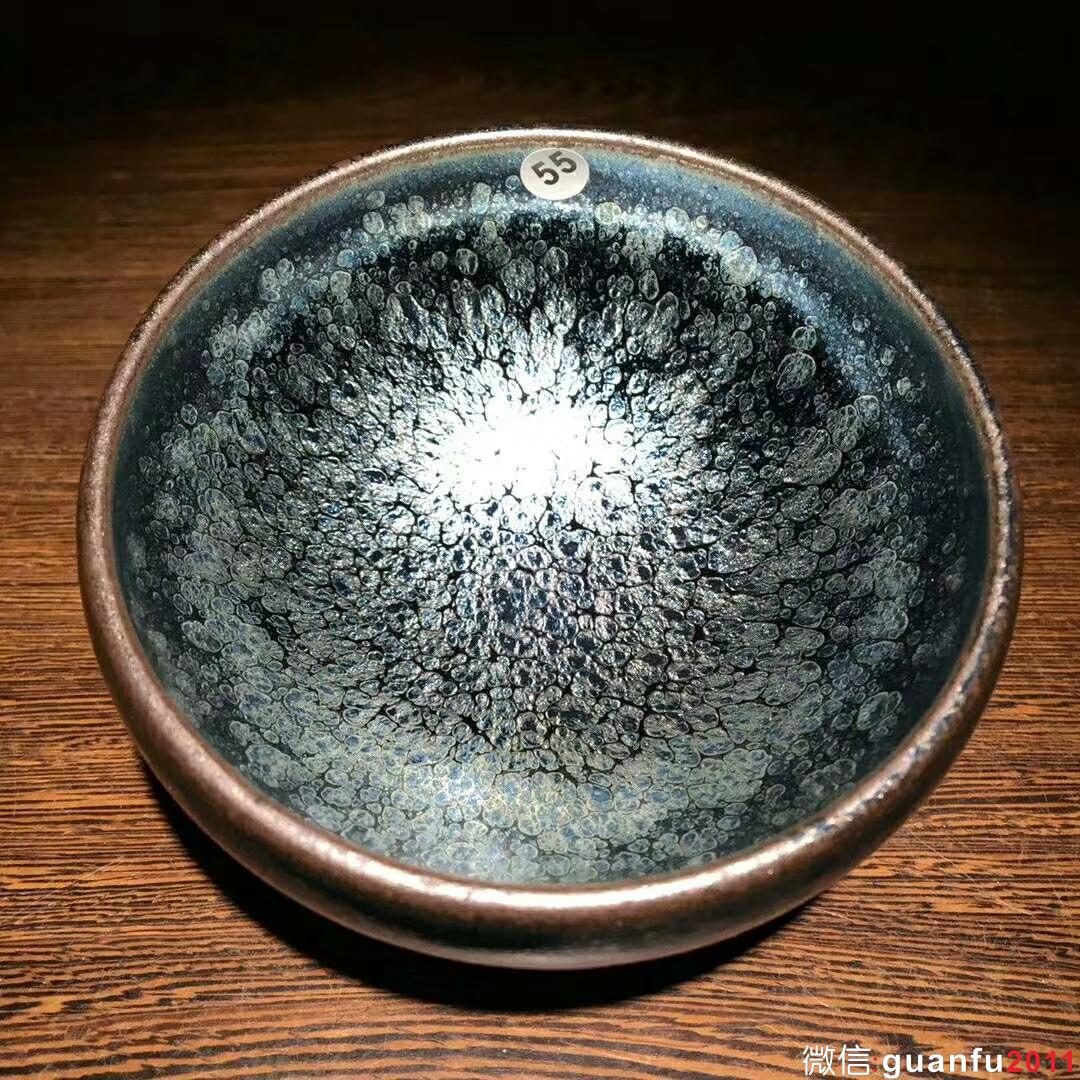 踏雪～盞內(nèi)外雪花四濺 李昌海師傅作品，口徑8.8肚大9.3高4.8