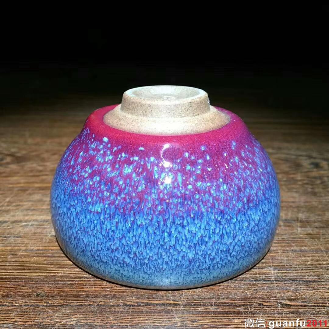 藍(lán)眼淚：臺(tái)灣名家～郭明慶師傅作品！ 口徑7.3肚大8高5