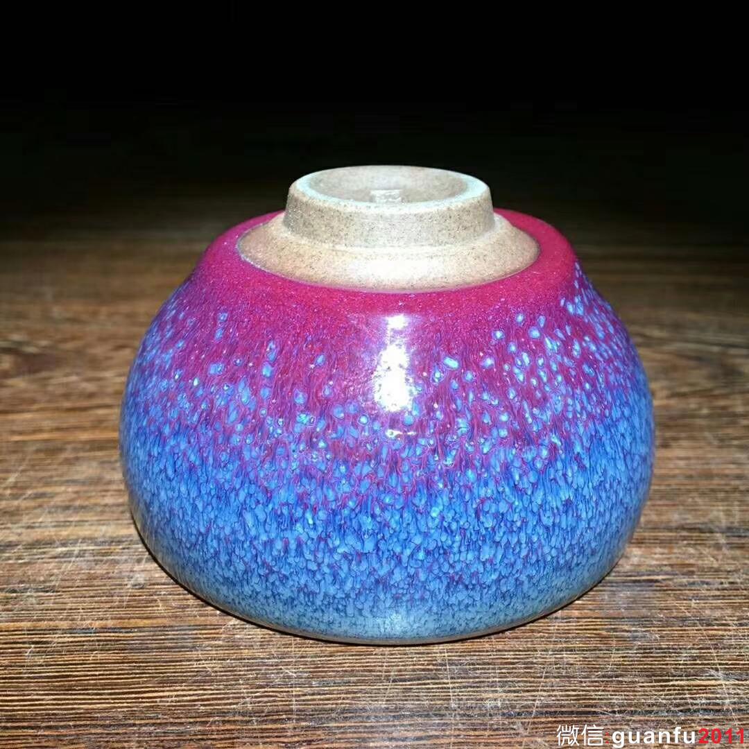 藍(lán)眼淚：臺(tái)灣名家～郭明慶師傅作品！ 口徑7.3肚大8高5