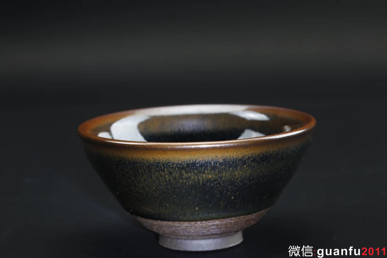 乾窯 吳興乾師傅  仿建青藍(lán)毫大束口  直徑10.6  高5.5