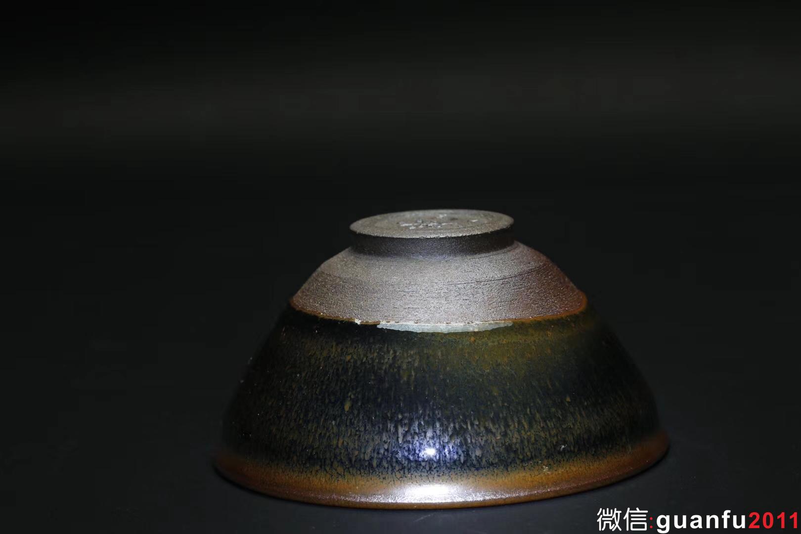 乾窯 吳興乾師傅  仿建青藍(lán)毫大束口  直徑10.6  高5.5