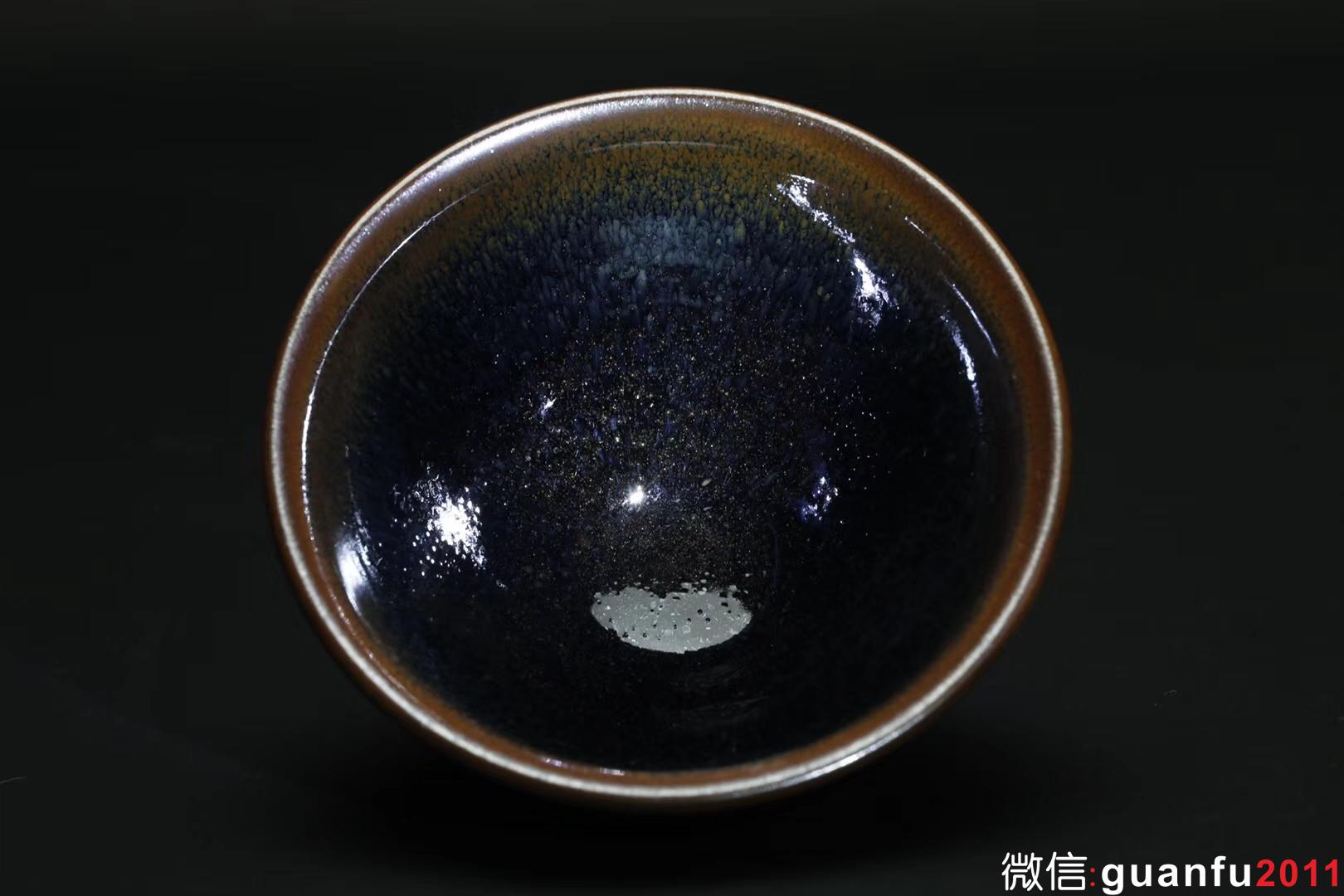 乾窯 吳興乾師傅  仿建青藍(lán)毫大束口  直徑10.6  高5.5