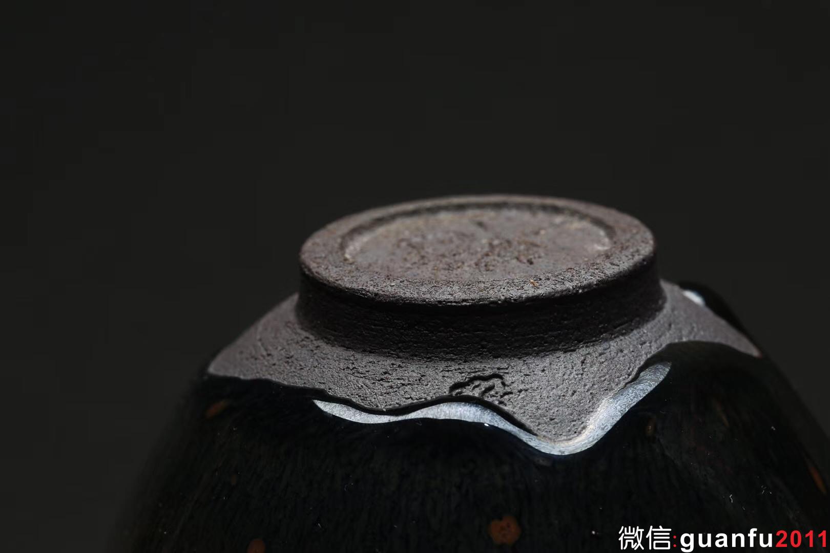 乾窯 吳興乾師傅 仿建青藍(lán)毫盅杯   直徑9.4  高5.6