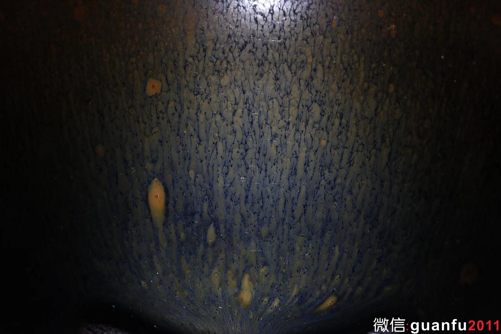 乾窯 吳興乾師傅 仿建青藍(lán)毫盅杯   直徑9.4  高5.6