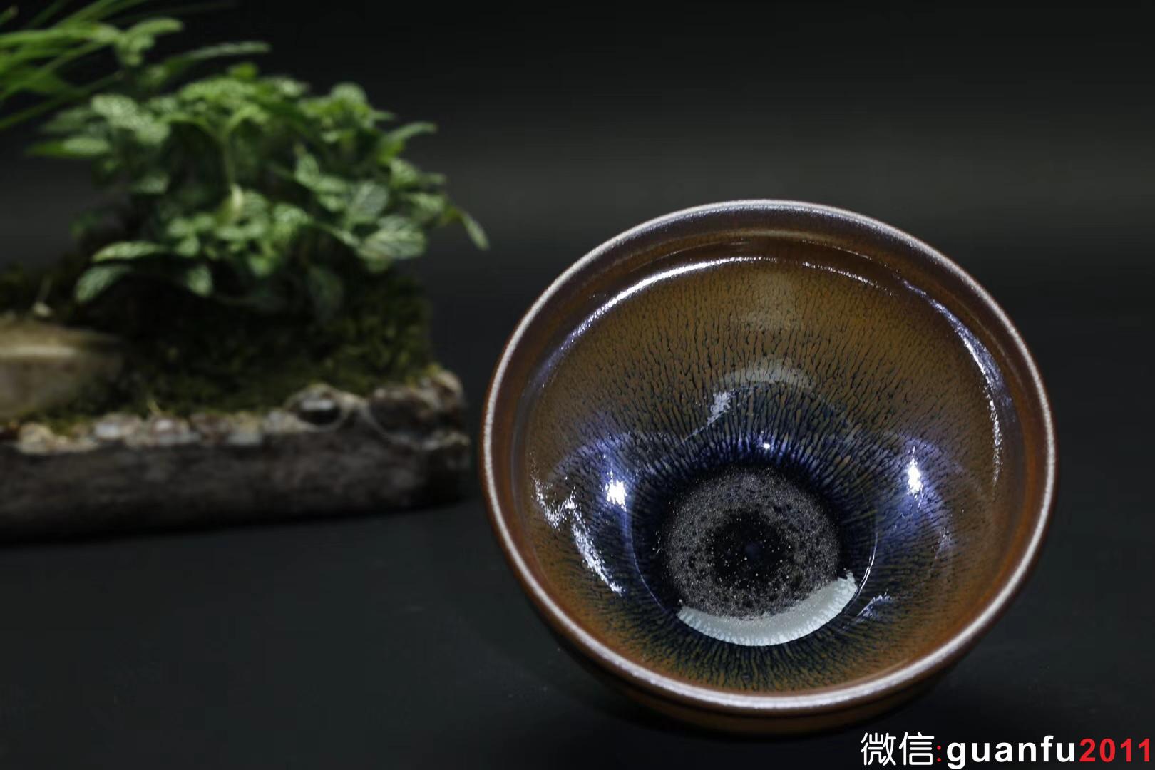 乾窯 吳興乾師傅 仿建金藍毫束口  直徑9.9  高6.5