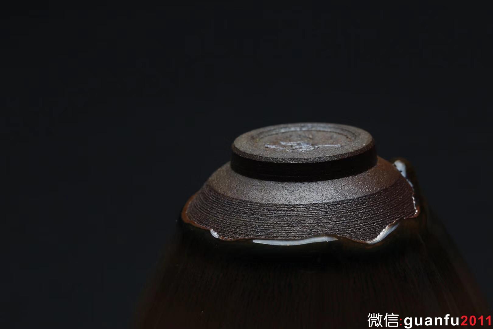 乾窯 吳興乾師傅 仿建金藍毫束口  直徑9.9  高6.5