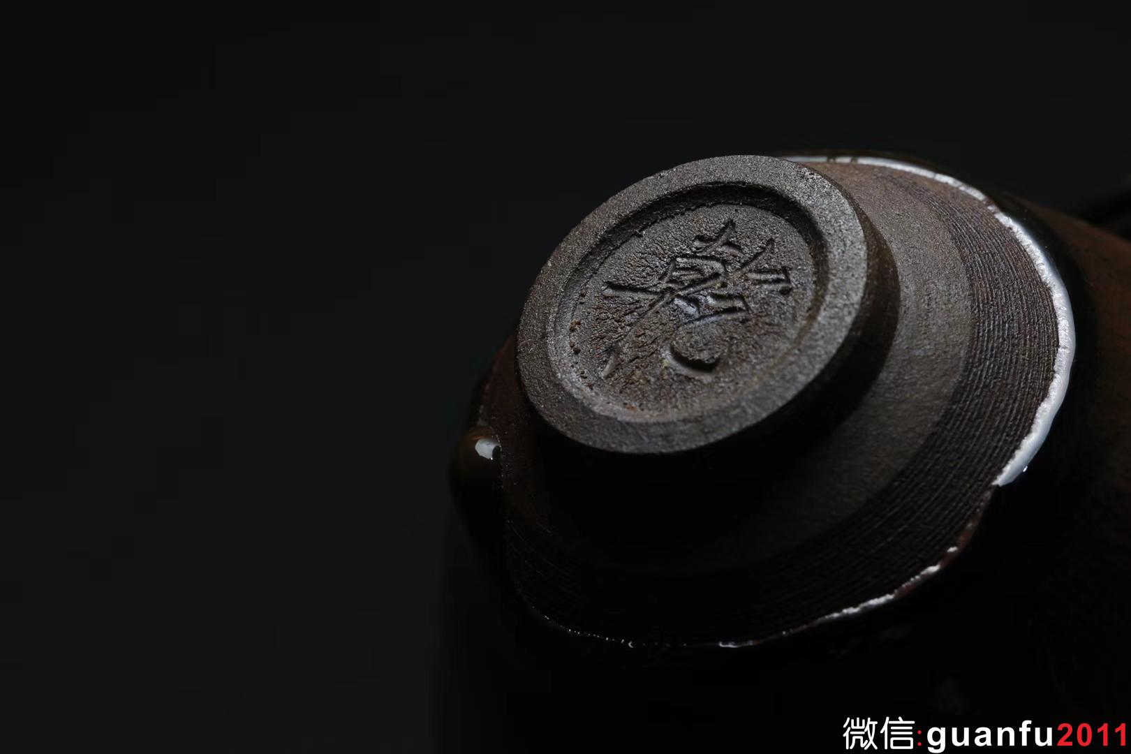 乾窯 吳興乾師傅 仿建金藍毫束口  直徑9.9  高6.5