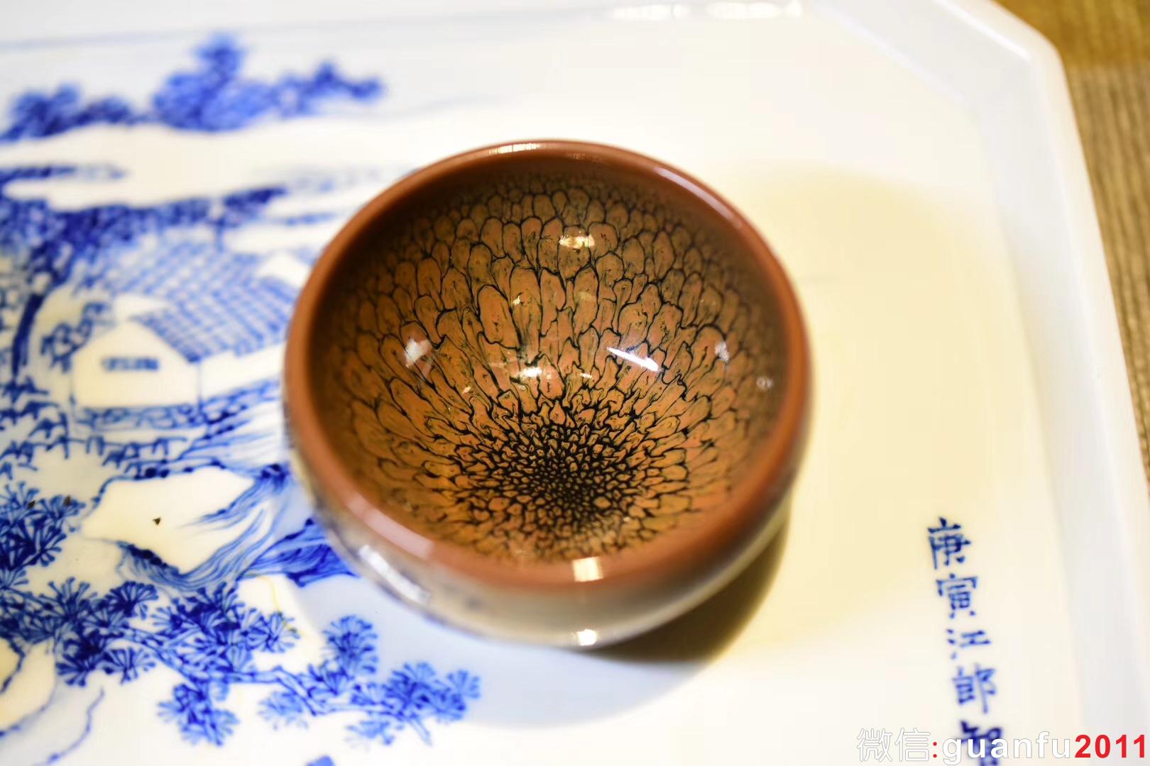 羅漢杯 黃鷓鴣斑精品 口徑8公分 陳大鵬