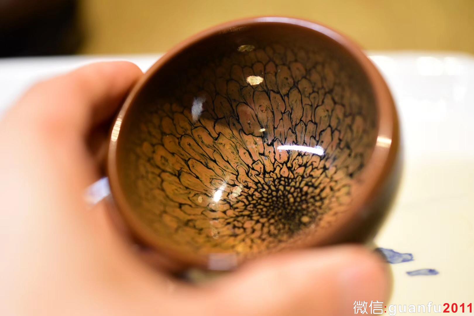 羅漢杯 黃鷓鴣斑精品 口徑8公分 陳大鵬