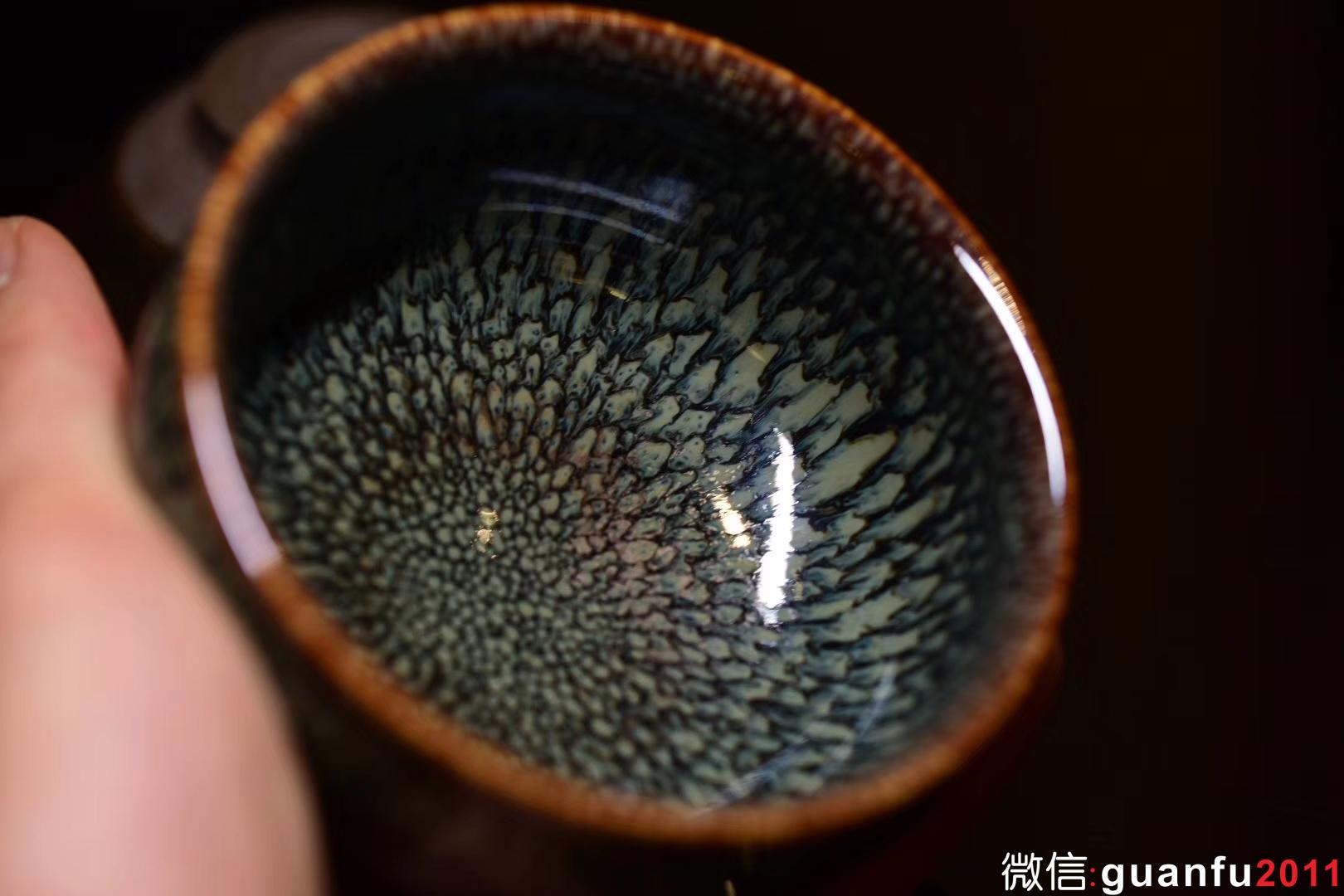 范澤鋒：星月盞 綠鷓鴣斑 （鼓杯）口：9高：5
