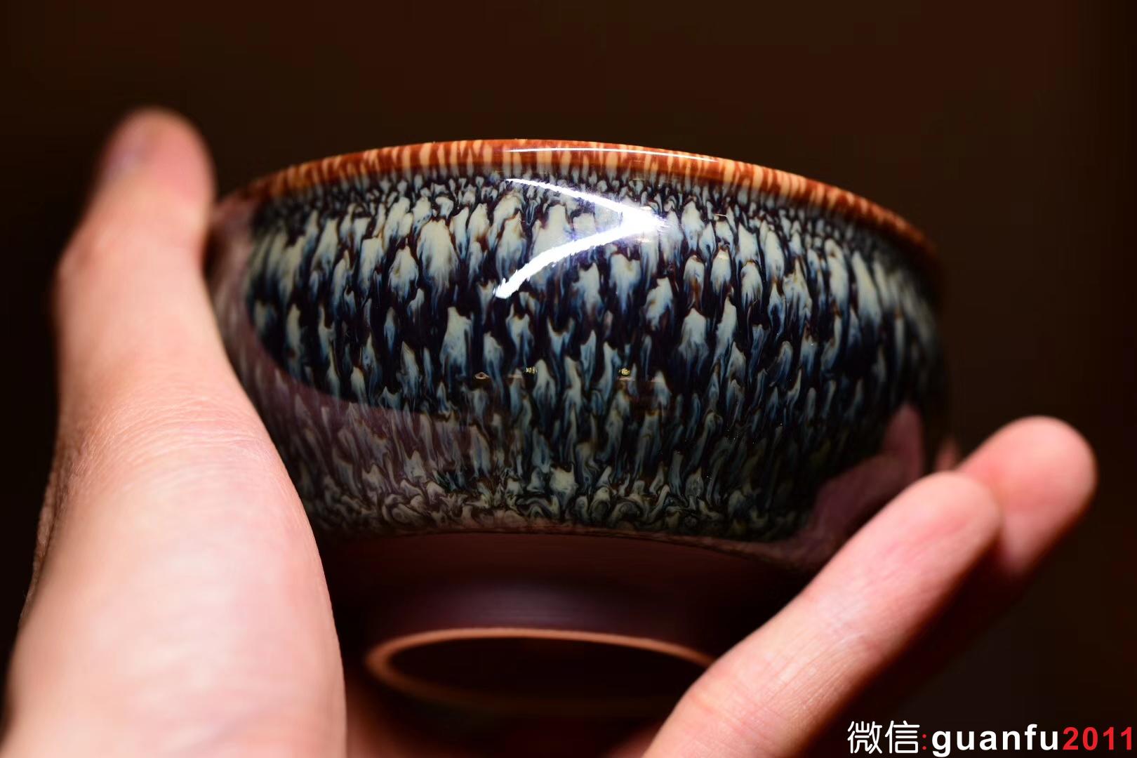 范澤鋒：星月盞 綠鷓鴣斑 （鼓杯）口：9高：5