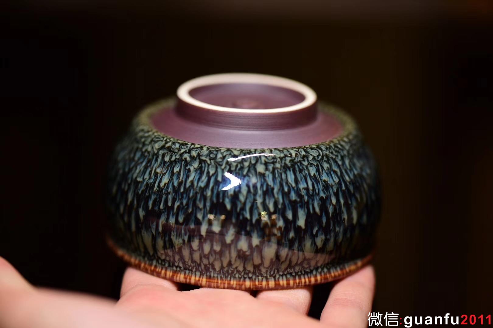 范澤鋒：星月盞 綠鷓鴣斑 （鼓杯）口：9高：5