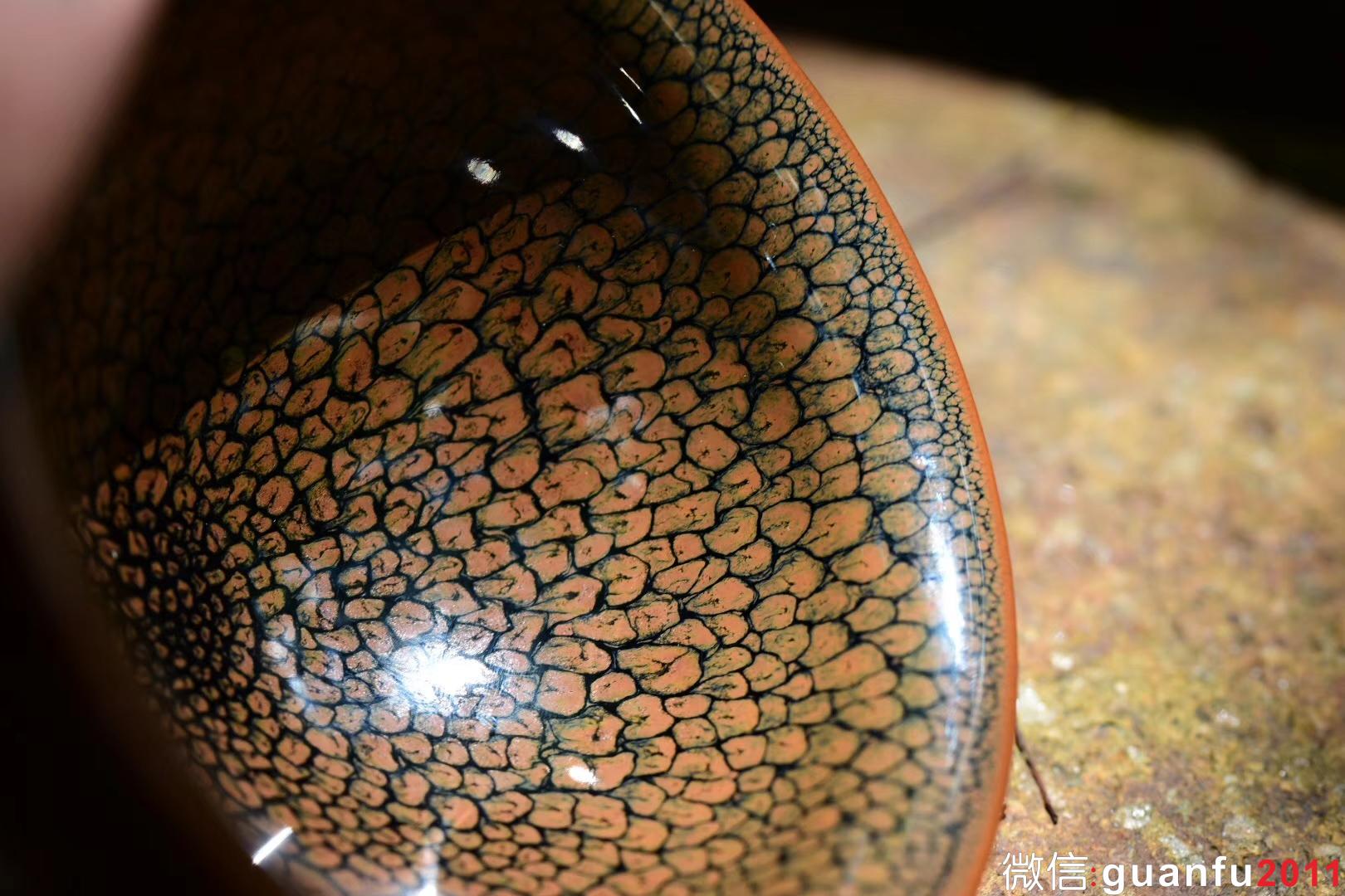 陳大鵬老師 極品斑紋完美無瑕 黃鷓鴣斑茶盞 束口型：9.8公分高5.8公分